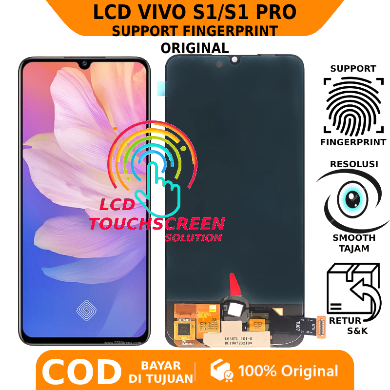 LCD TOUCHSCREEN VIVO S1/S1 PRO ORIGINAL SUPPORT FINGERPRINT GARANSI FREE LEM