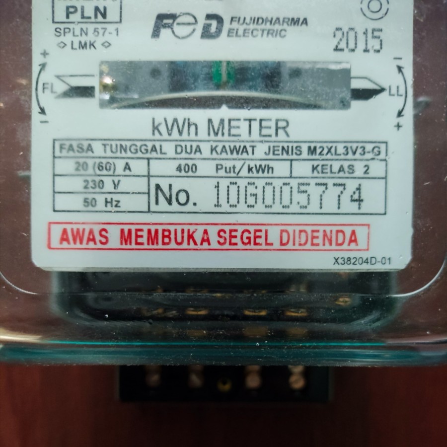 KWH METER 1 PHASE FUJI DHARMA 5 20A Kwh meter Fuji dharma analog 1p 5 20A meteran listrik 1 phase FU