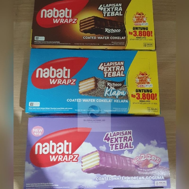 

nabati chocolate coated wrapz wafer /coklat kelapa14x18gr