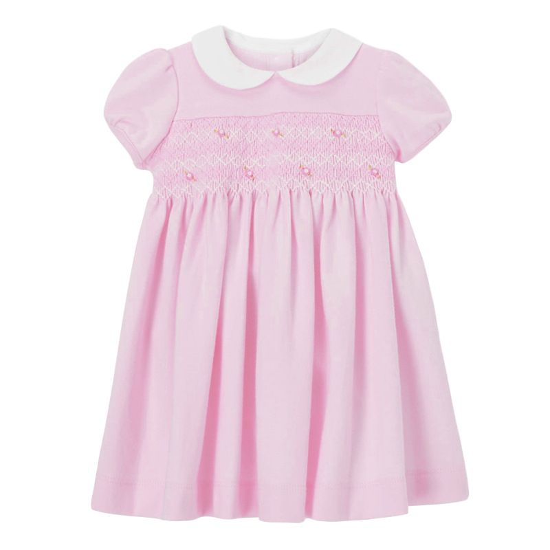 Hnz Kasacima-Pink smocked dress by Little Maven // dress smocked anak// smocked import