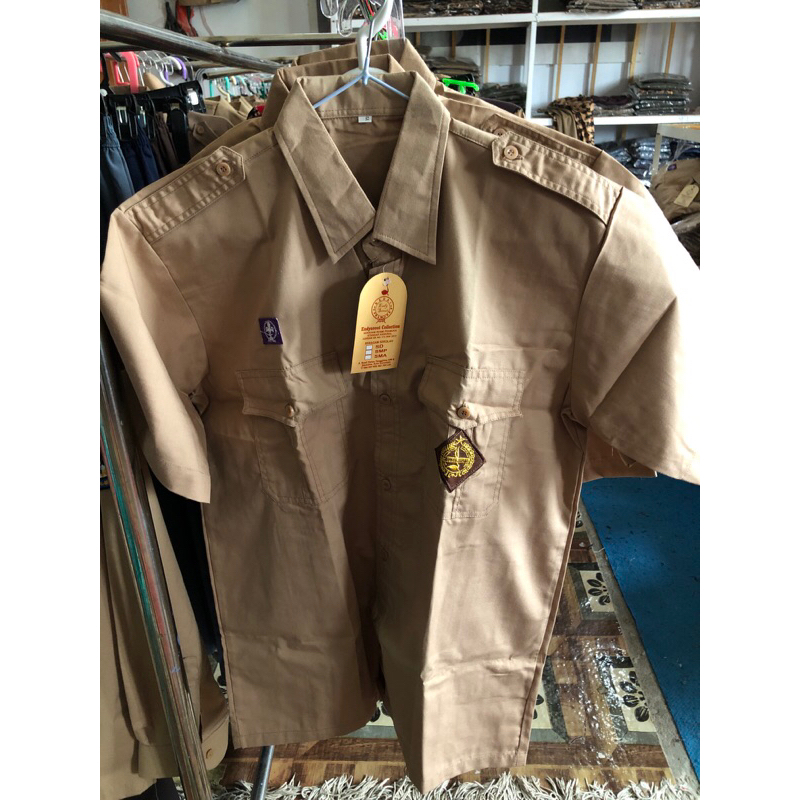 Kemeja Pramuka Penegak SMA Lengan Pendek Kain Drill Oxford