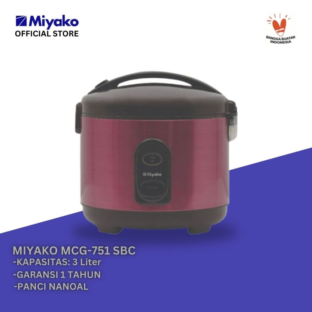 Magic com Miyako MCG751SBC Rice cooker 2 in 1  Nanoal –  3 Liter -  650 Watt
