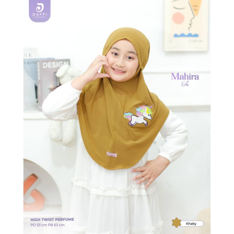 Daffi Hijab | Mahira Kids Daffi - High Twist Parfume - Hijab bordir kartun lucu anak