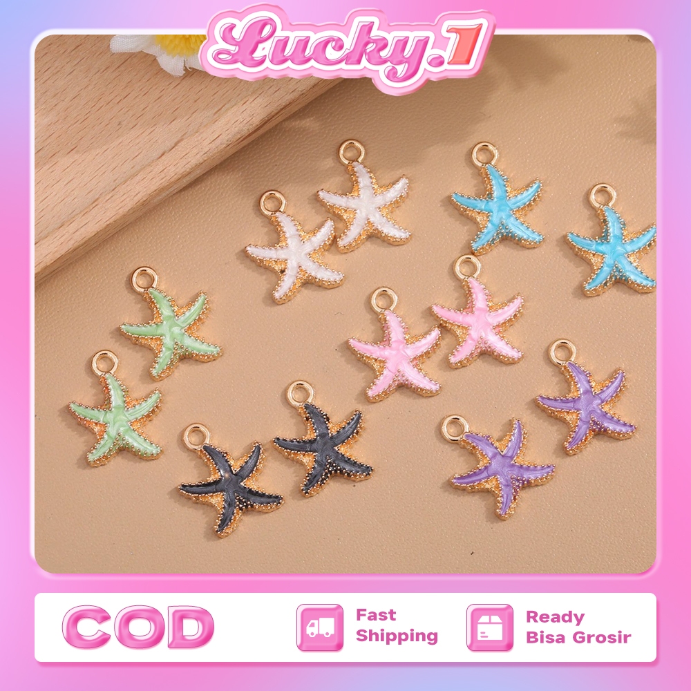 10Pcs Charm Enamel Epoxy -Charm Bintang Star Aksesoris Gelang Kalung Kerajinan INS Gaya musim panas