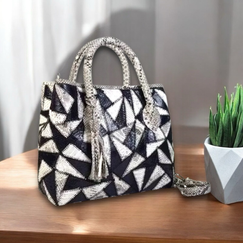 Tas Kulit Ular Piton Asli Wanita WB/WEBE ZIGZAG KULIT ULAR PITON ASLI