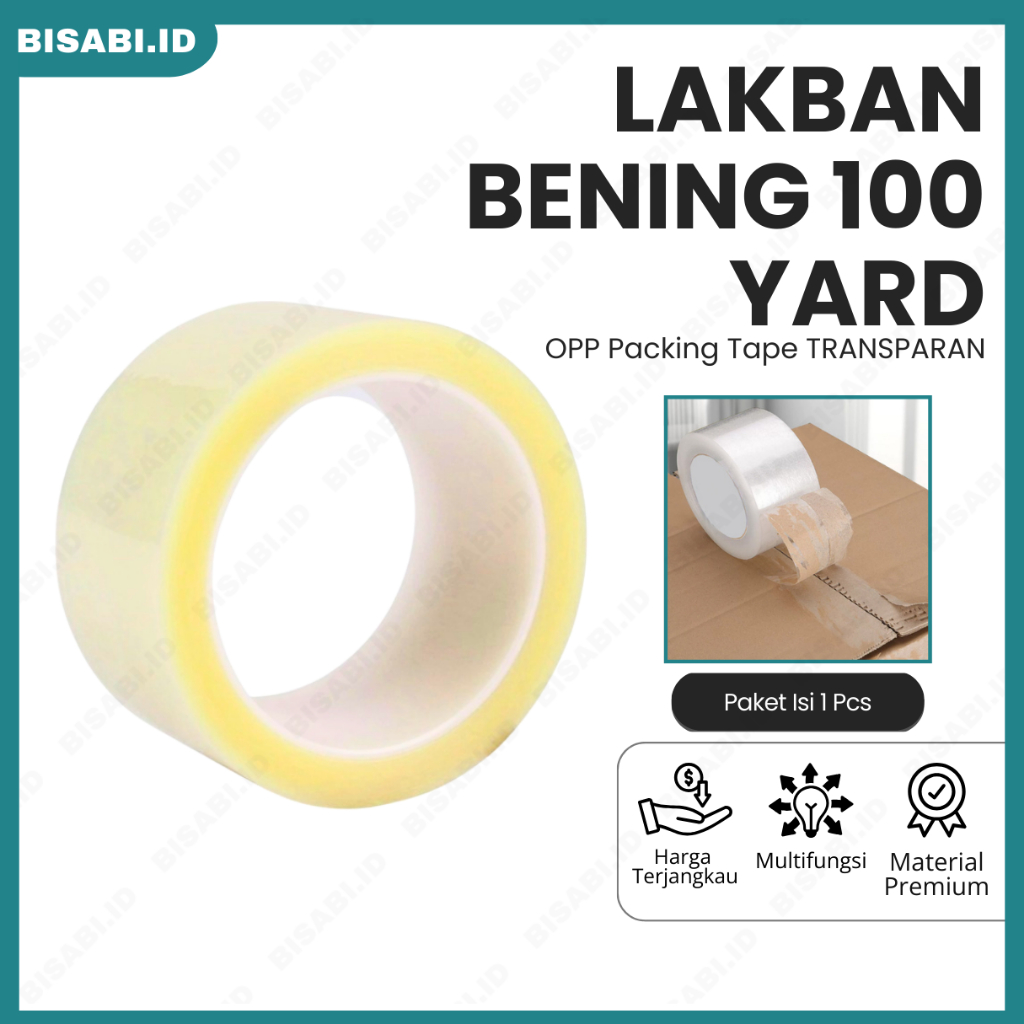

Lakban Bening 45mm x 100 Yard / Lakban Bening Ekonomis 70 Meter