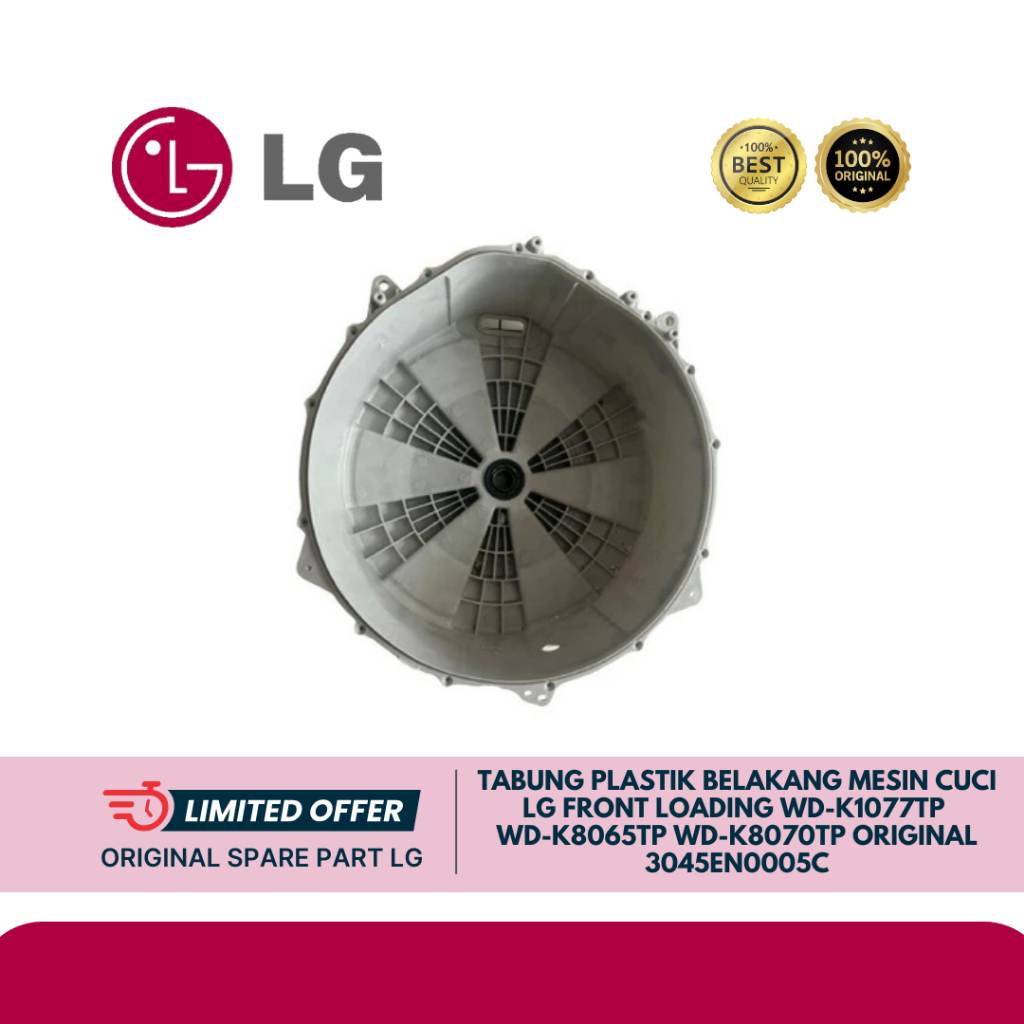 TABUNG PLASTIK BELAKANG MESIN CUCI LG FRONT LOADING WD-K1077TP WD-K8065TP WD-K8070TP ORIGINAL 3045EN