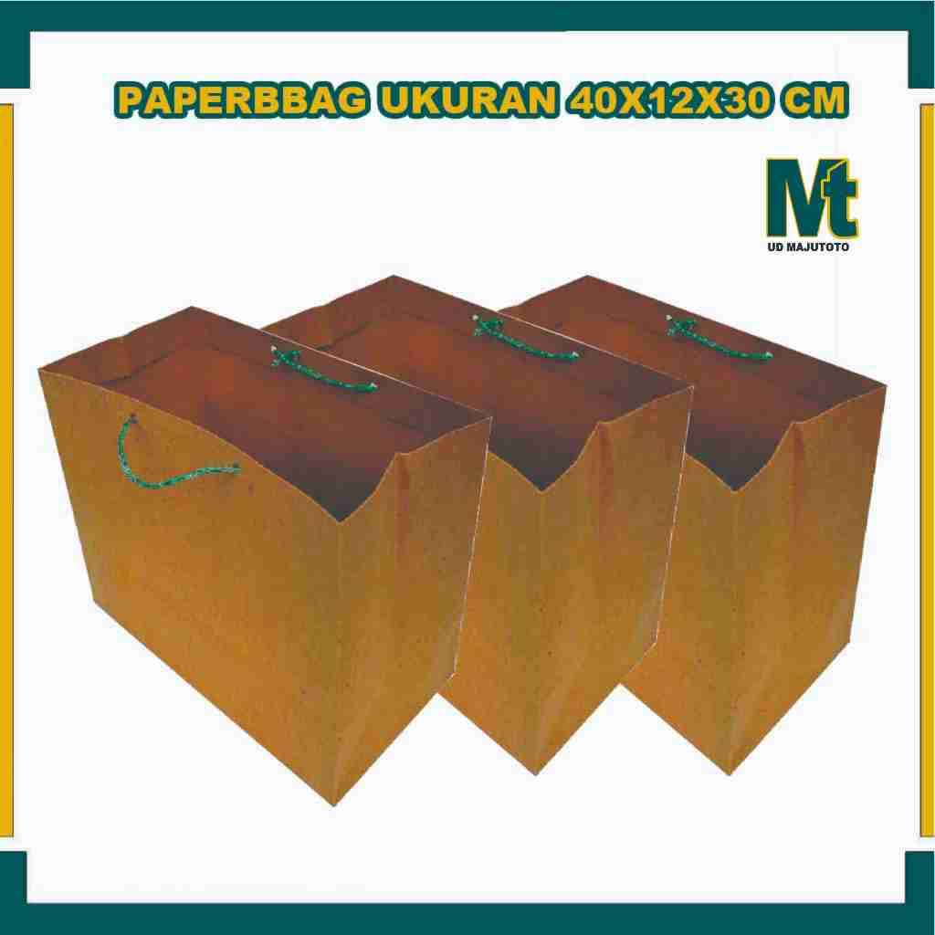 

(PAKET 12 Pcs) Paper bag 40X12X30 cm | Paperbag Coklat | Tas Kertas Jumbo / Tas Bunga / Tas Bucket