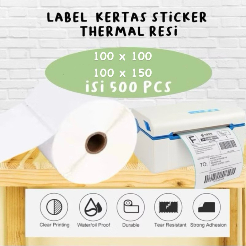 

BIGOSTORE - LABEL STICKER THERMAL KERTAS LABEL RESI BARCODE PRINTER TERMAL UKURAN 100 X 100, 100 X 150