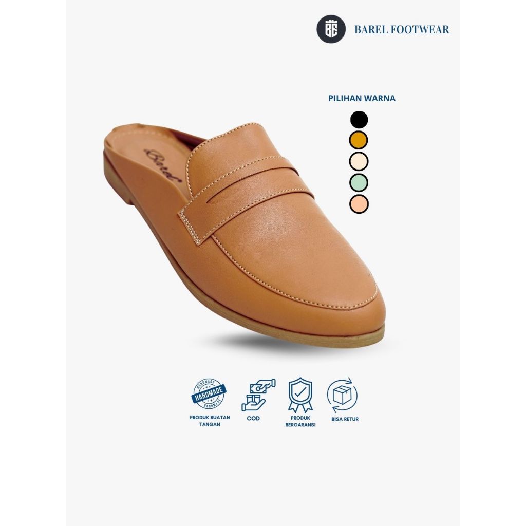 Barel - Sandal Bustong Wanita | Mules Wanita drip produk handmade cibaduyut bandung