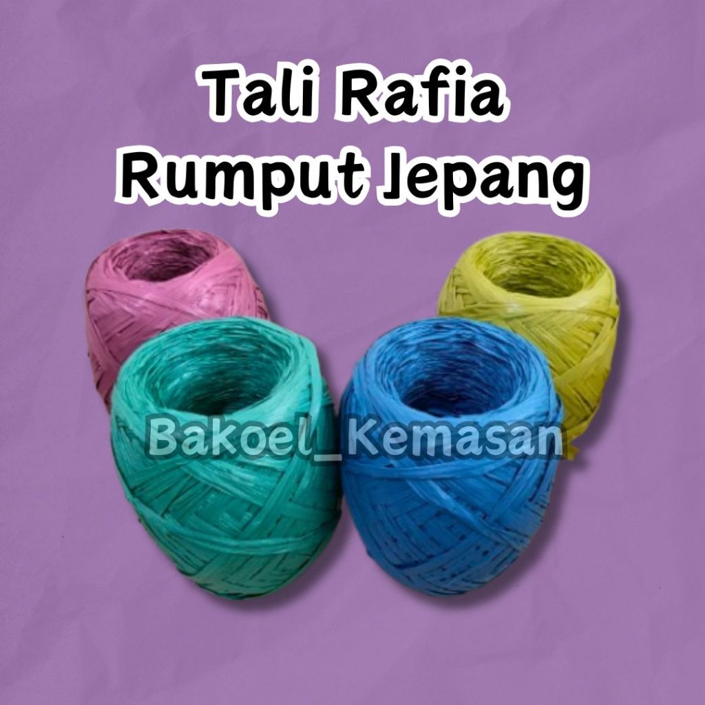 

Tali Rafia Roll Besar 1Kg Full Warna / Tali Plastik Rumput Jepang Pengikat Kuat Tebal