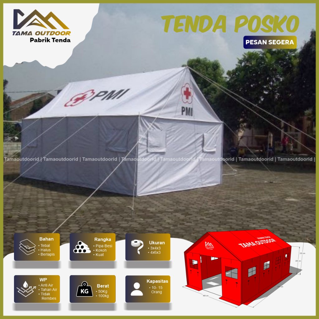 Tenda Posko Darurat Bencana Kesehatan PMI - Siaga Unicef Family Serbaguna Peleton