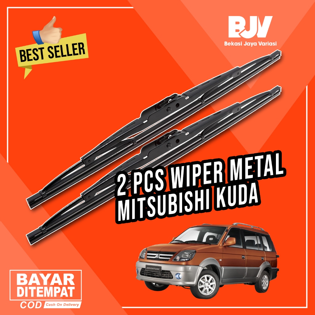 Wiper Kaca Mobil MITSUBISHI KUDA Wiper Mobil Advantages Besi Konvensional Dual Adaptor Sepasang 2 Pc