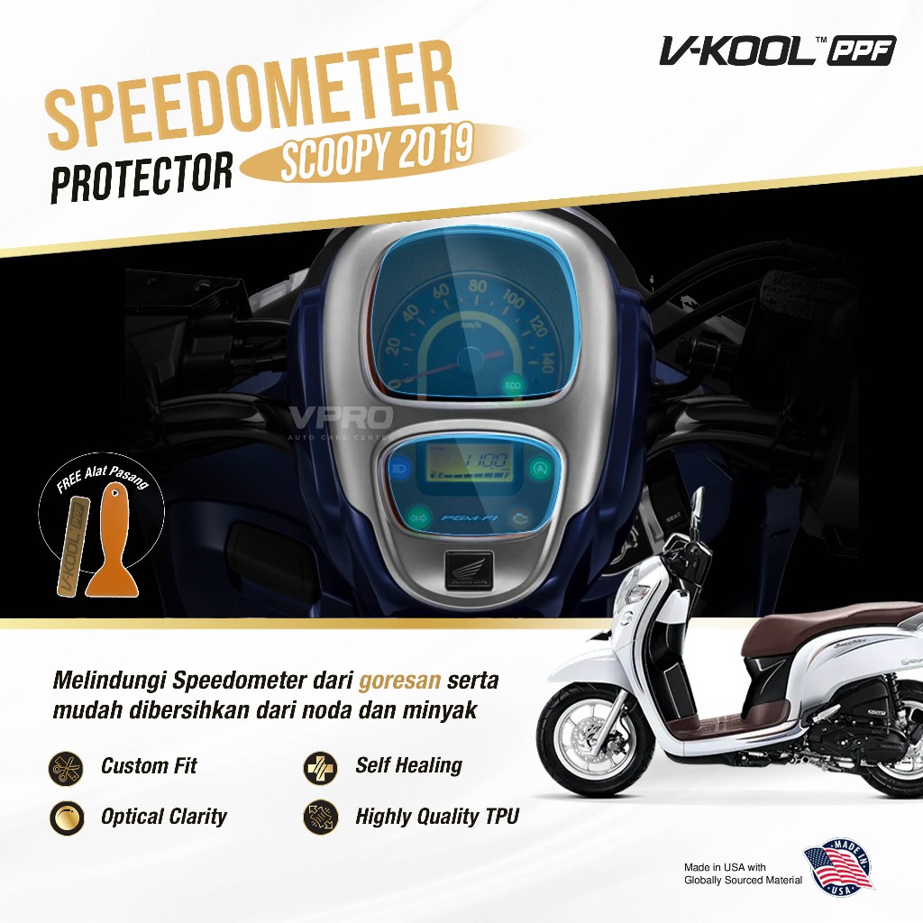 VKOOL PPF Speedometer Motor Honda Scoopy OLD | Anti Gores Motor