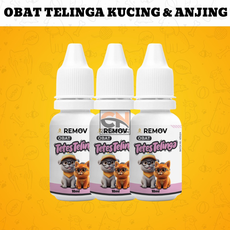 REMOV TELINGA - Obat Kutu Telinga Kucing Anjing Membersihkan Kutu Telinga Kucing Anjing Infeksi Teli