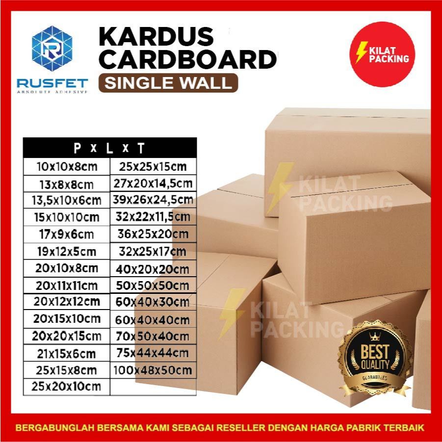 

KARDUS PACKING RUSFET - DUS KARTON BOX - KOTAK KEMASAN BARANG BARU COKLAT POLOS SATUAN UKURAN SUPER BESAR