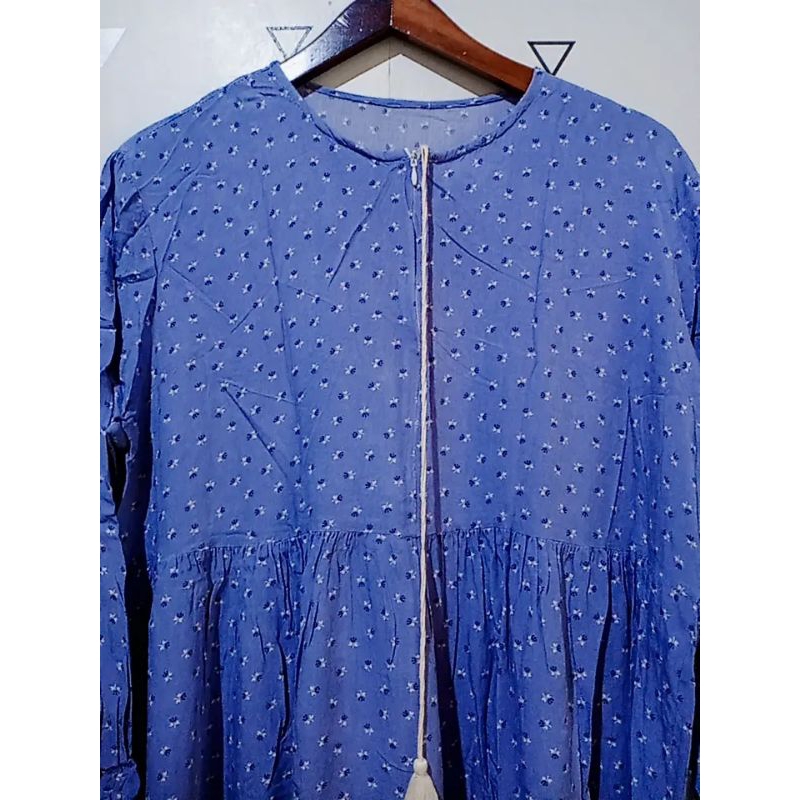 MIDI DENIM MOTIF BUNGA KECIL Preloved