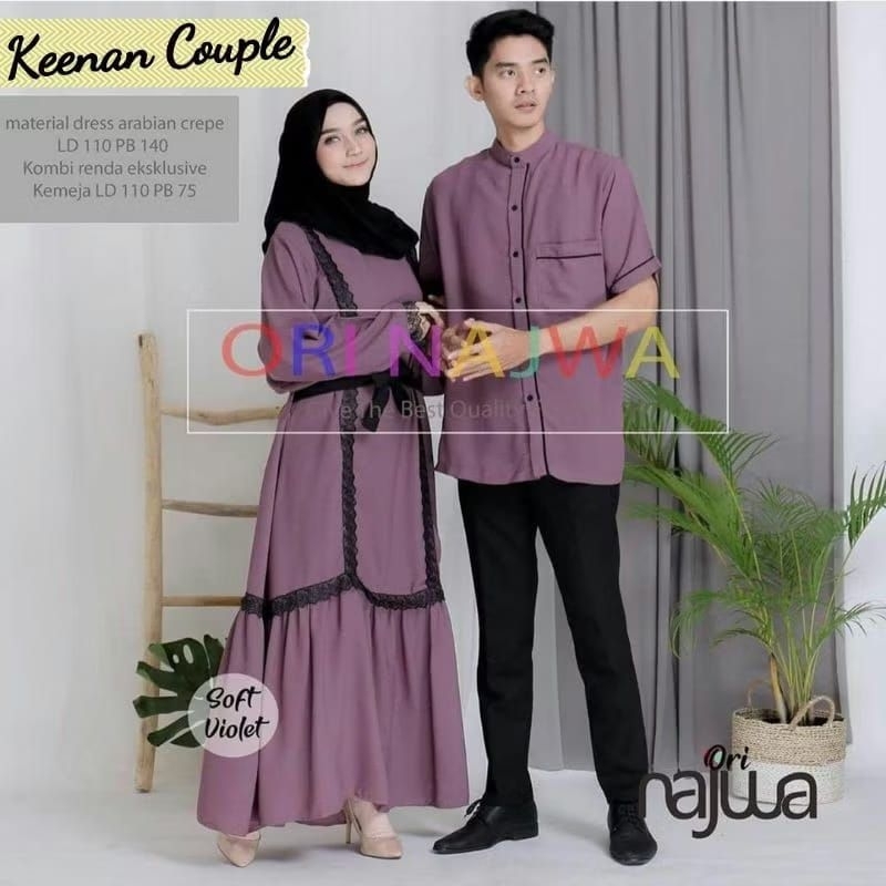 Keenan couple - free khimar baju dress syari couple pasangan ayah ibu suami istri M L XL Jumbo busui