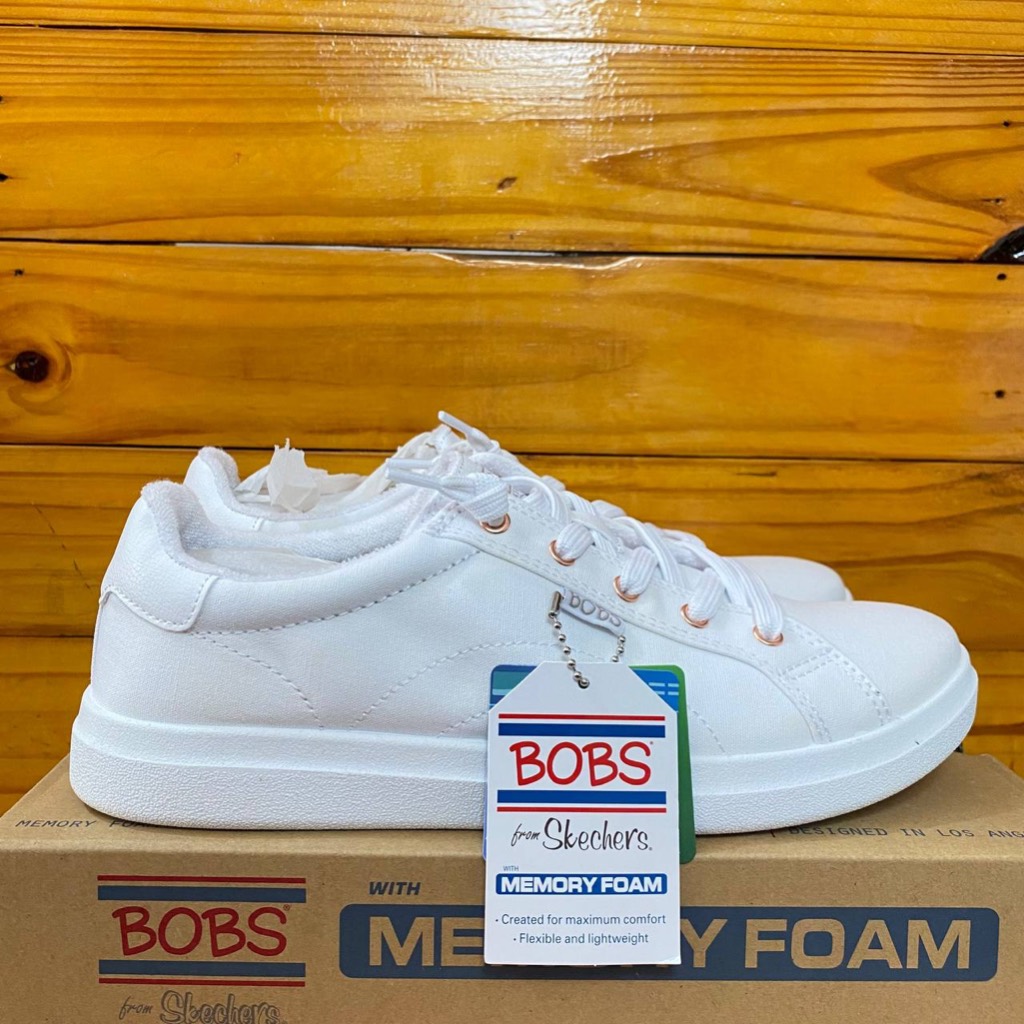 ONLY SIZE 39 SEPATU SKECHERS WANITA SKECHERS BOBS D VINE 114453 FULLWHITE ORIGINAL COD SLIP ON NYAMA