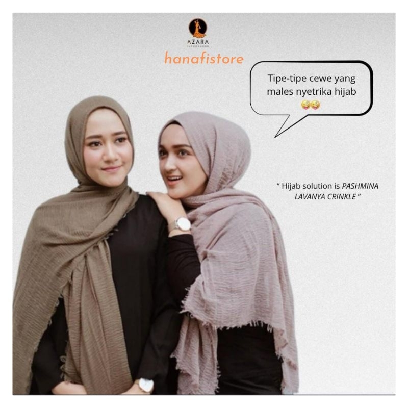 PASMINA LAVANYA CRINKLE NEGRO SAWL / PASMINA KUSUT Ori AZARA bisa COD