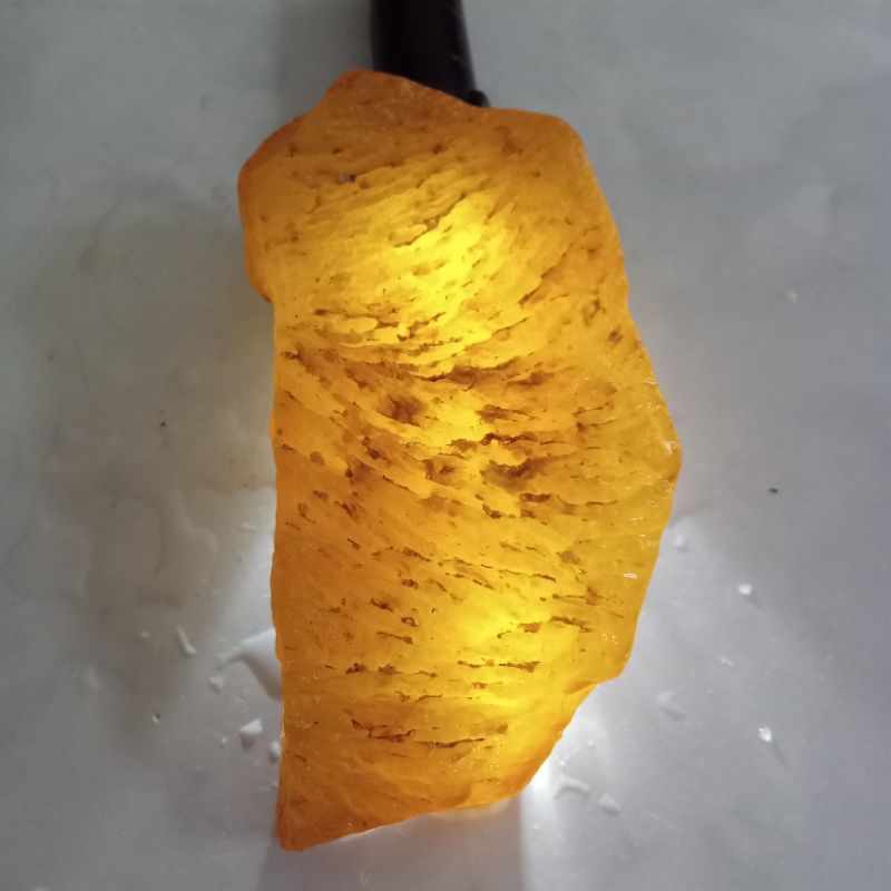 Natural Bacan Obi Kuning Golden Kristal & Giwang Asli Maluku