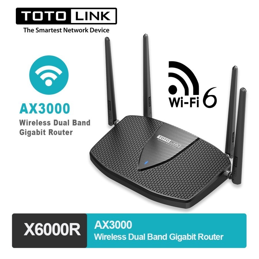 TOTOLINK X6000R ROUTER WIRELESS DUAL BAND GIGABIT WI-FI 6