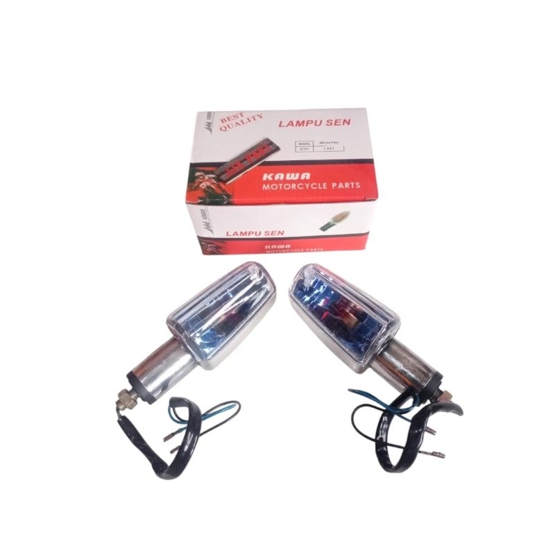 2PCS LAMPU SEN SEIN RITING MEGAPRO LAMA HIU MEGAPRO PRIMUS TIGER BIRU SILVER