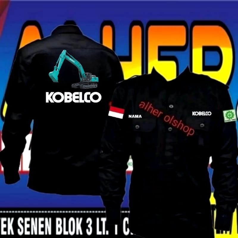 Kemeja Kobelco baju Kobelco seragam Kobelco kemeja kerja Kobelco baju kerja Kobelco seragam kerja Ko