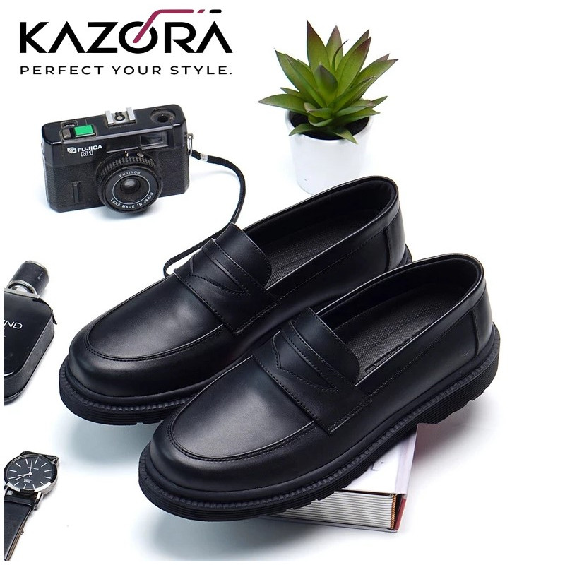 Sepatu Docmart Slip On Loafers Hitam Pria Dan Wanita Sepatu Oxford Cowok Dan Cewek Fantofel Formal K