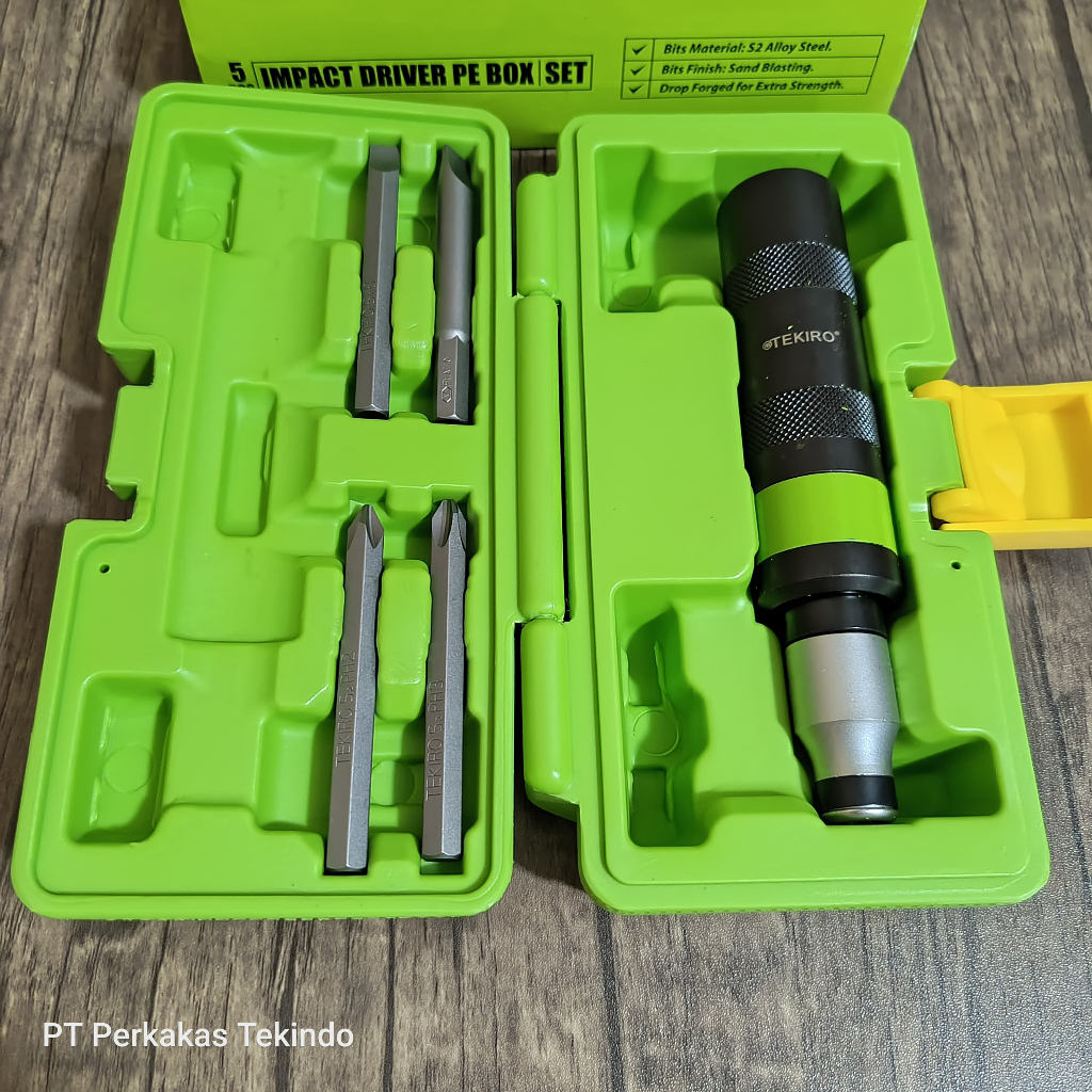 Obeng Ketok Tekiro 1 Set Lengkap / Obeng Impact Driver Set 11 Pcs Tekiro 1 Box / Obeng Getok Tekiro