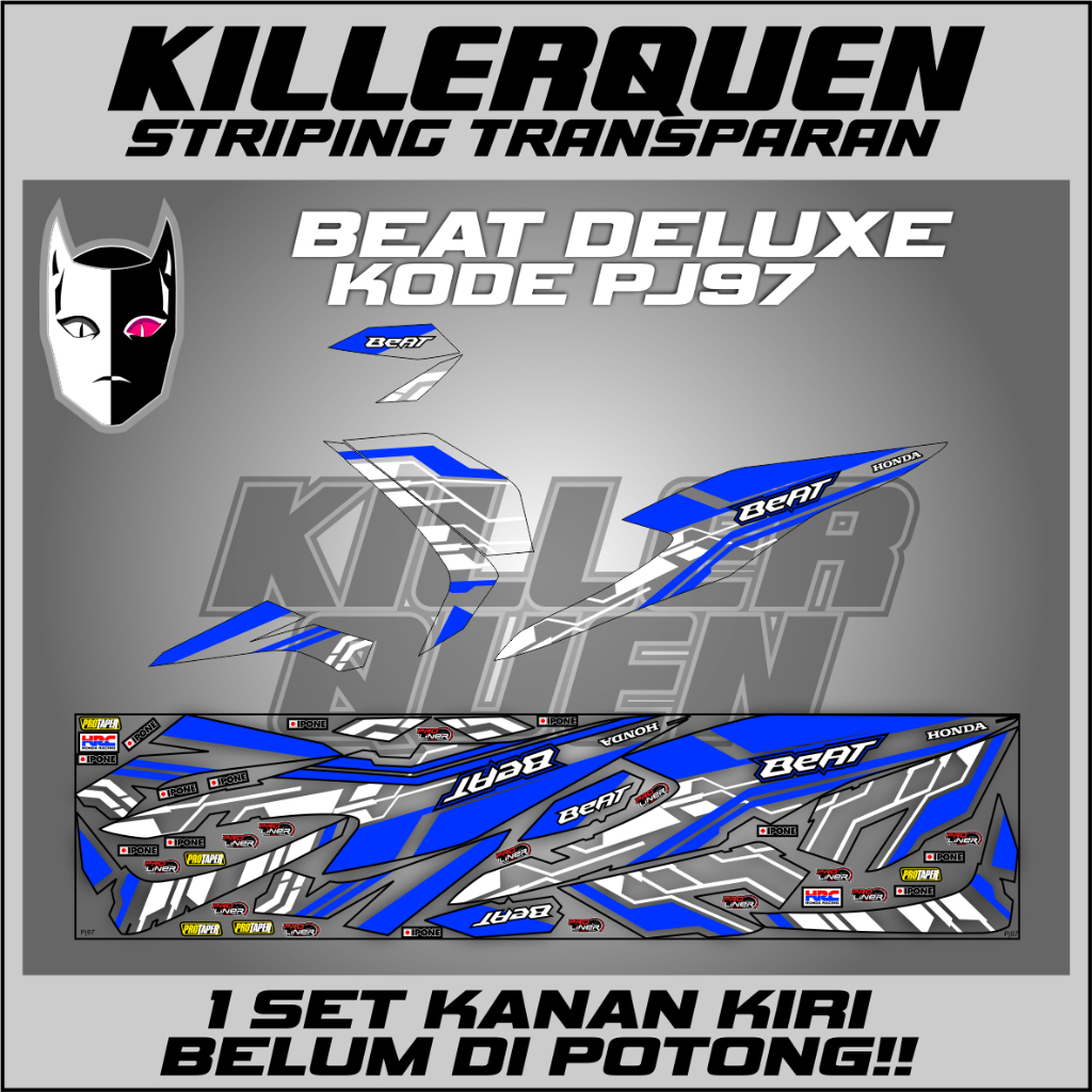 STRIPING TRANSPARAN MOTOR BEAT DELUXE 2020-2021 (pj97)