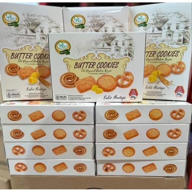 

Butter Cookies Box DeneX 90gr 1 karton isi 24 • Oma Snack