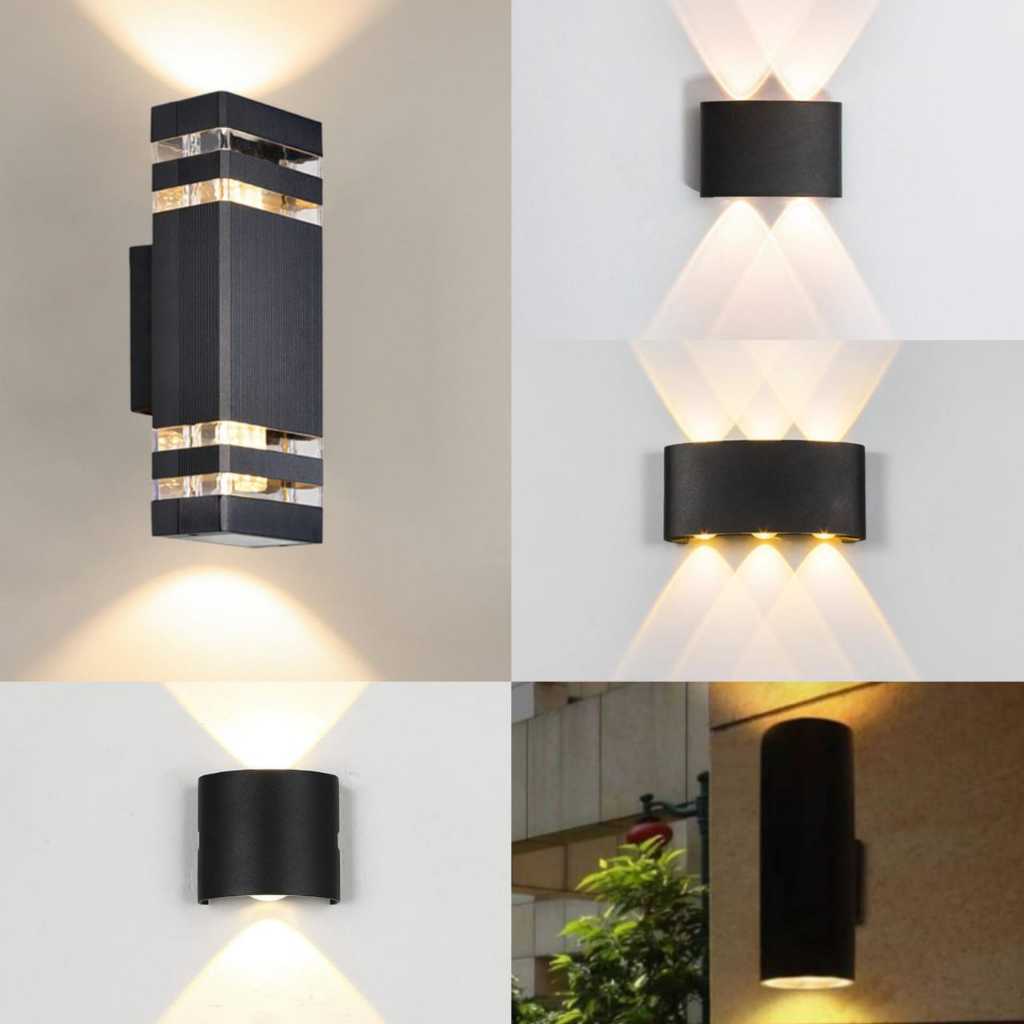 Kap Lampu Dinding Teras Pagar Kotak 2 Arah / Lampu Hias Dinding Halaman Teras Outdoor Taman