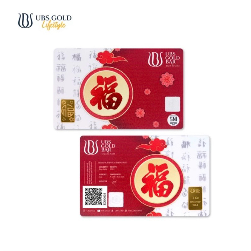 Replika UBS Gold Logam Mulia "FU"(B)replika gift imlek replika pajangan
