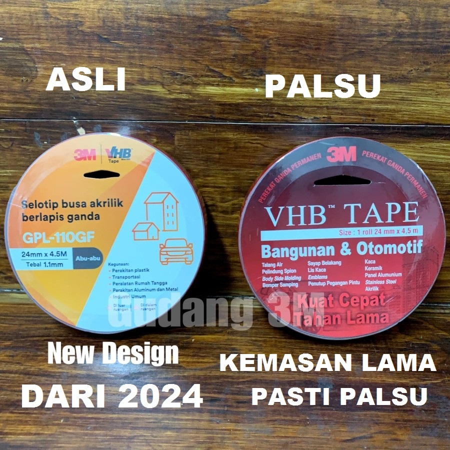 

H7Y 3M VHB 12mm DOUBLE TAPE BUSA SUPER REKAT VHB MERAH 3M ASLI ORI 4.5m