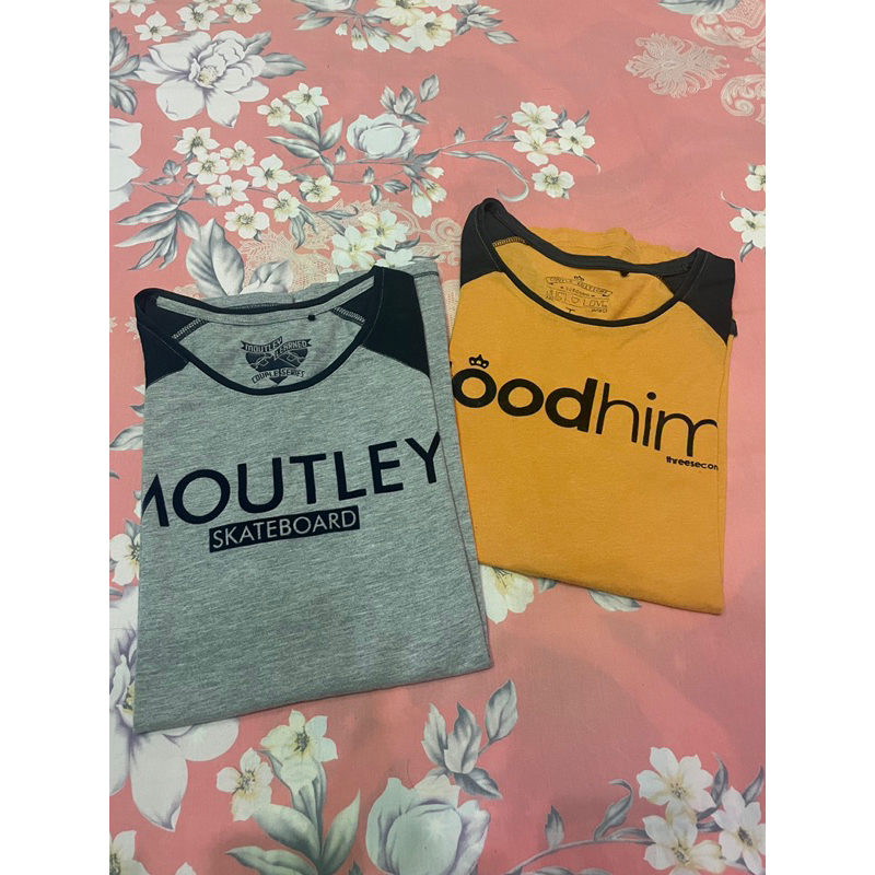 Paket 2 kaos moutley dan 3second lengan 3/4
