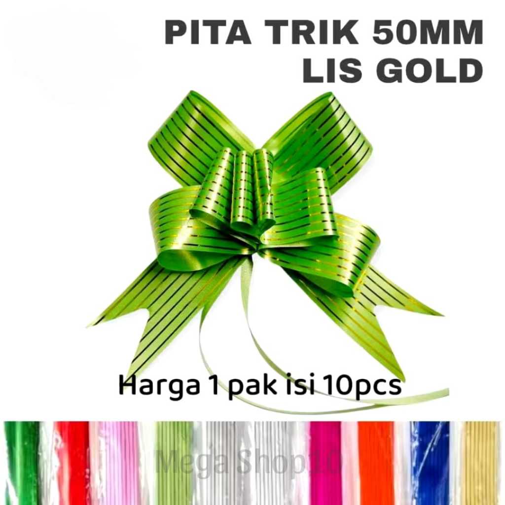 

Pita Tarik / Pita Serut 50mm Lis Gold isi 10pcs