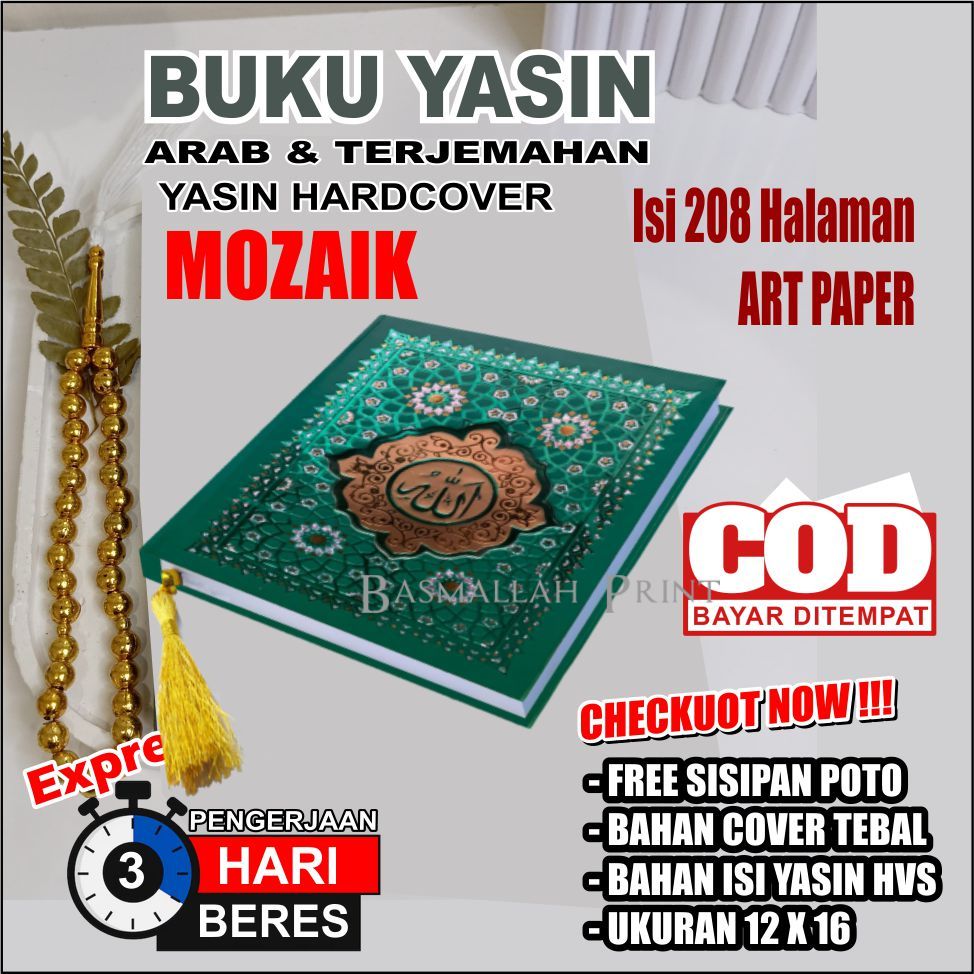 Buku Yasin Hardcover MOZAIK 208 Halaman HVS DAN 208 ART PAPER