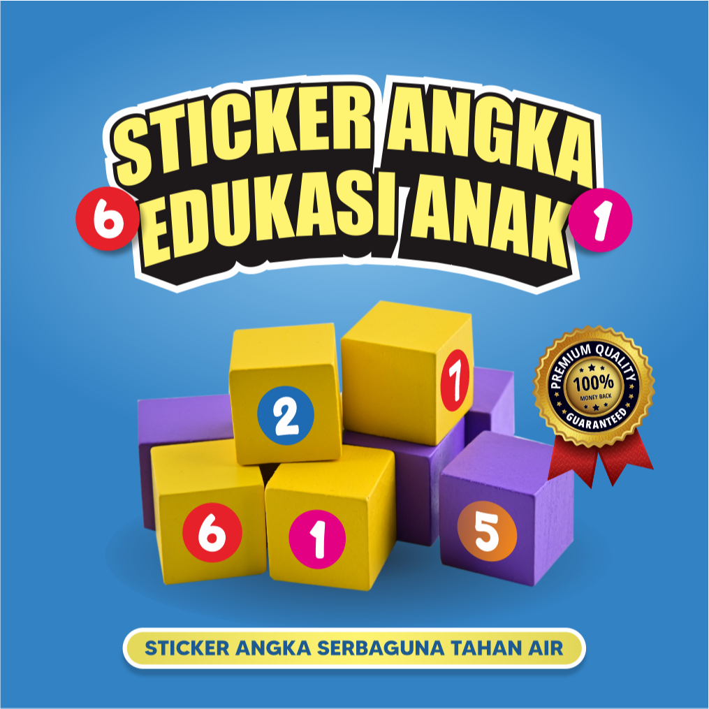 

sticker angka edukasi anak sticker edukasi nomor waterproof tahan air stiker mainan anak