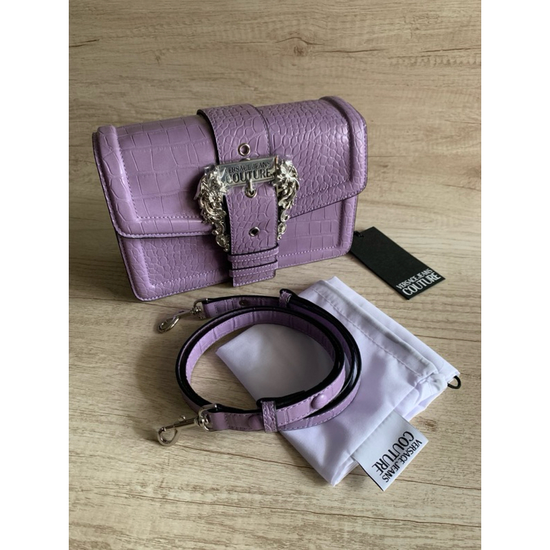 Versace Jeans Couture Croco Baroque Buckle Bag