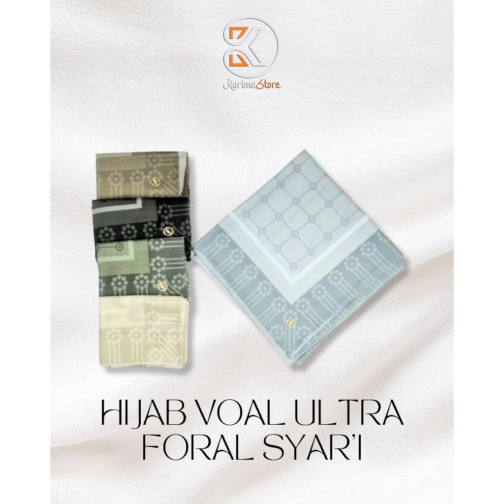 Karima Store - Hijab Kerudung Muslimah Voal Ultra Foral Syar'i