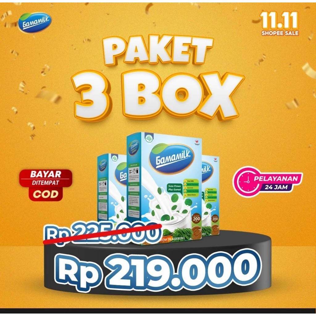 

GAMAMILK 3 BOX - Susu Etawa Plus Gamat Solusi Atasi Masalah Sendi, Tulang, Asma, Asam Urat, Rematik