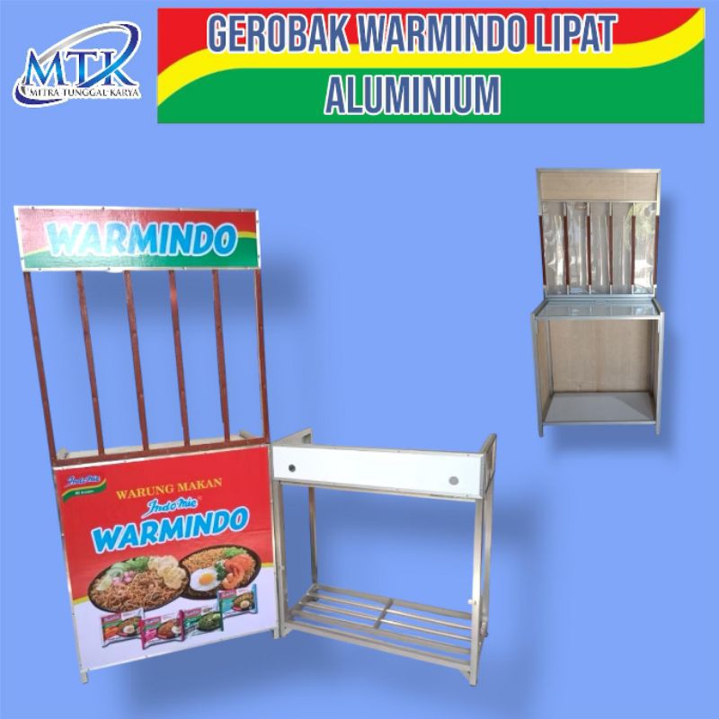 Gerobak Lipat Warmindo/Gerobak Portable Warmindo/Gerobak Lipat Aluminium