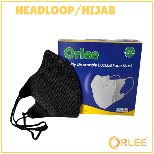1BOX (50 PCS) Masker DUCKBILL Orlee HEADLOOP ISI 50 ORIGINAL 3PLY HIJAB S3627