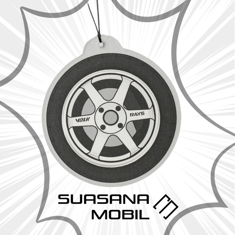 Air Freshener / Pewangi Mobil Model Velg Volk Rays TE37 Putih - Suasana Mobil