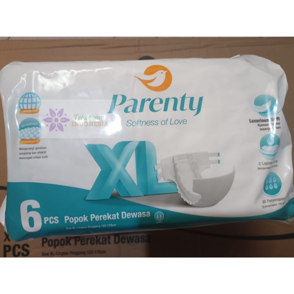 PARENTY Adult Pants Soft Diapers Size XL Popok Celana Dewasa XL isi 6pcs