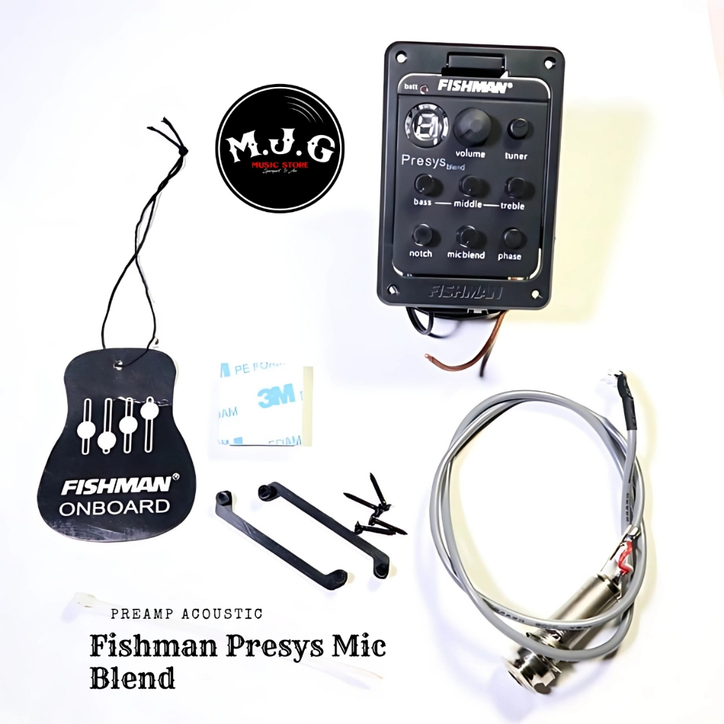 Preamp pickup EQ spull equalizer gitar akustik fishman presys mic blend