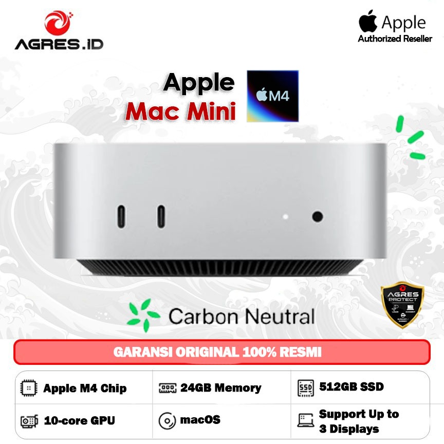 IBOX APPLE MAC MINI M4 PRO 16C GPU 24GB 512GB 12C CPU +OFFICE 1 TAHUN SLV -MCX44ID