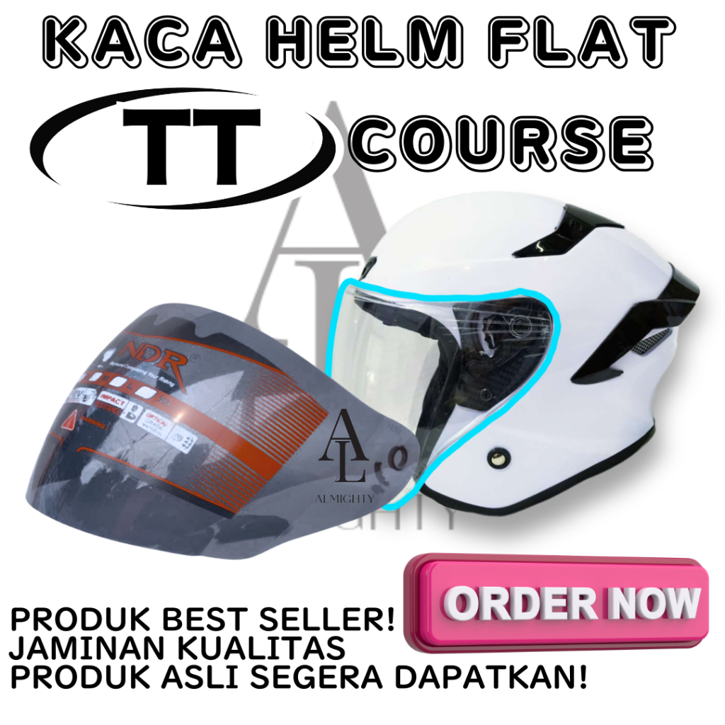 Kaca helm TT COURSE visor helmet CEMBUNG venom open ganteng NDR