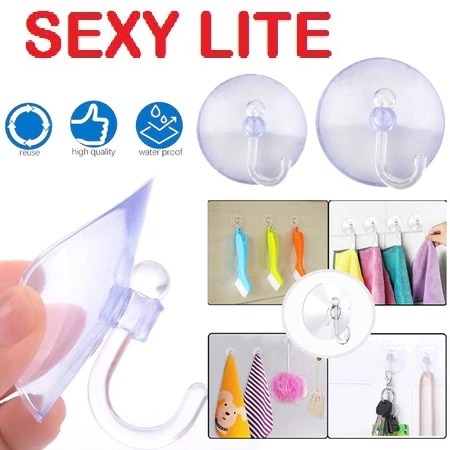 GANTUNGAN KOP KACA 5CM 3CM 2,5CM Gantungan Tempel Suction Cup Cantelan Hook Tempelan Karet Bening Tr